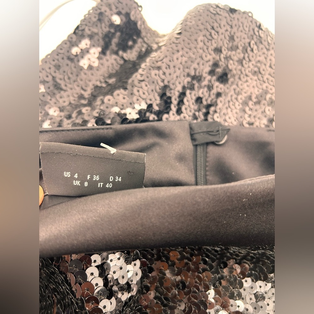 AKRIS Black Sequin BEADED PENCIL SKIRT QUIET LUXURY OLD MONEYSIZE 4 - Picture 4 of 11